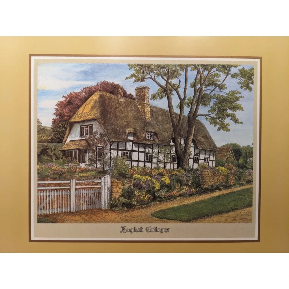 Pimpernel English Cottages Placemats Set‎ of 6 Cork Backed Made in England
